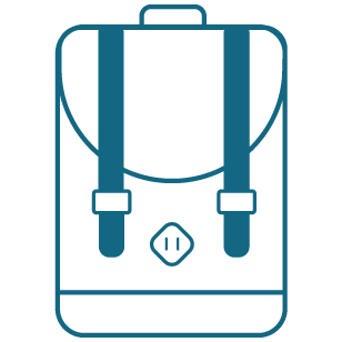 blue backpack icon