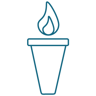 blue icon of a candle