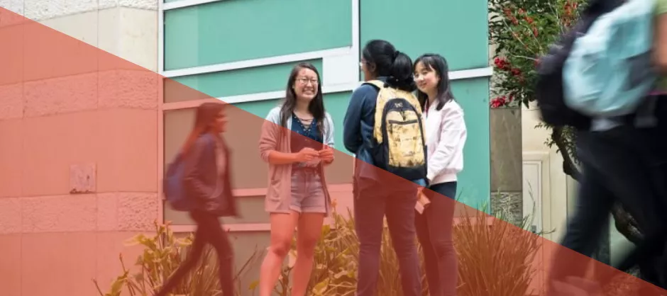 students chatting in between classes