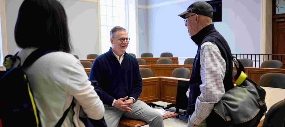 faculty in a campus classroom