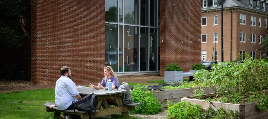 conversation at a table