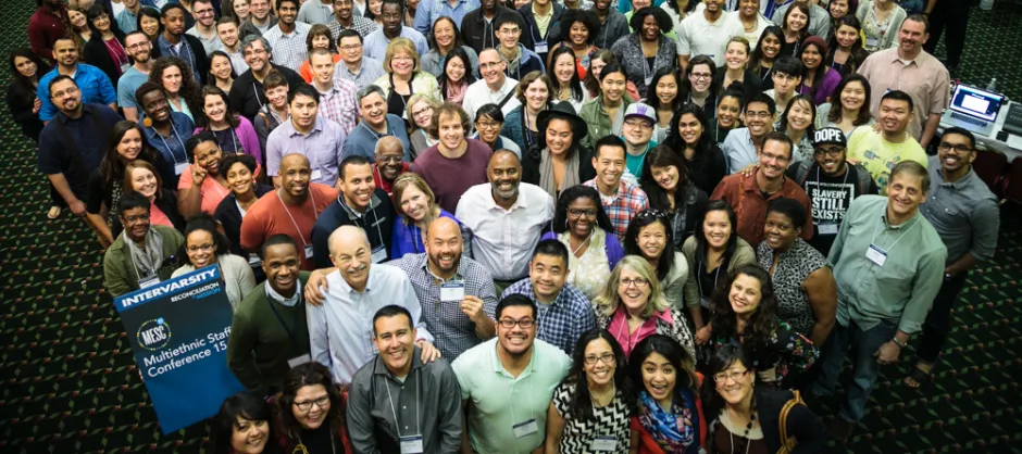 a group photos of staff at multiethnic staff conference 2015