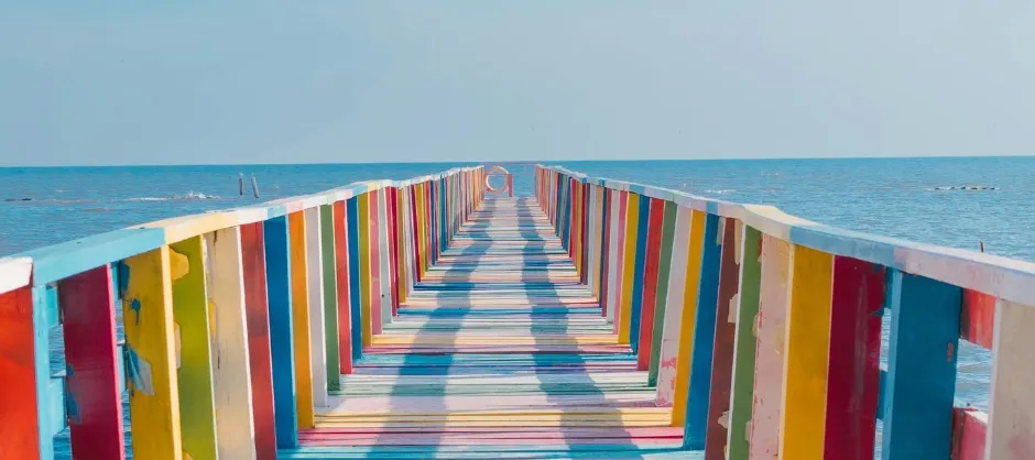 Colorful boardwalk