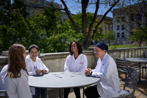 medical students sitting around a table