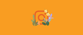 Instagram logo surrounded by flora