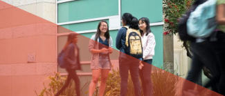 students chatting in between classes