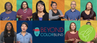 beyond colorblind logo and video speakers