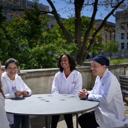 medical students sitting around a table